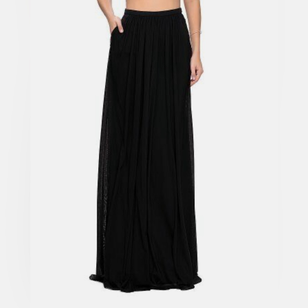 La Femme Maxi Layered Pocket Skirt